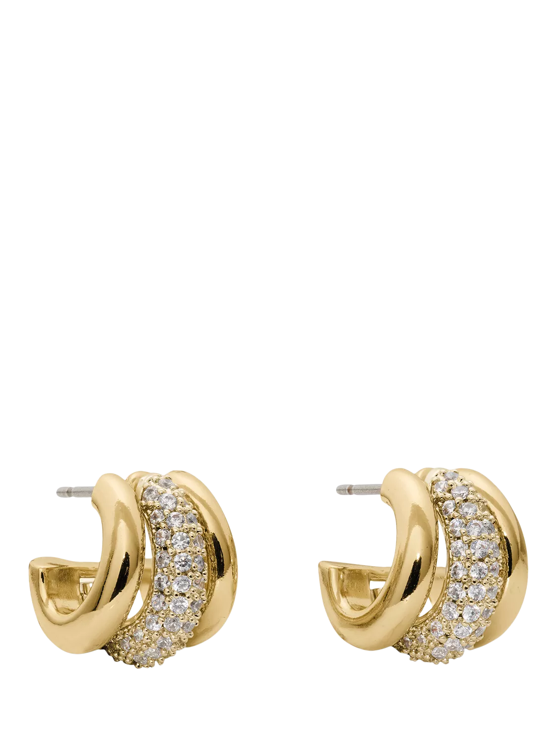kate spade new york gold huggie earrings with cubic zirconia (British brand)