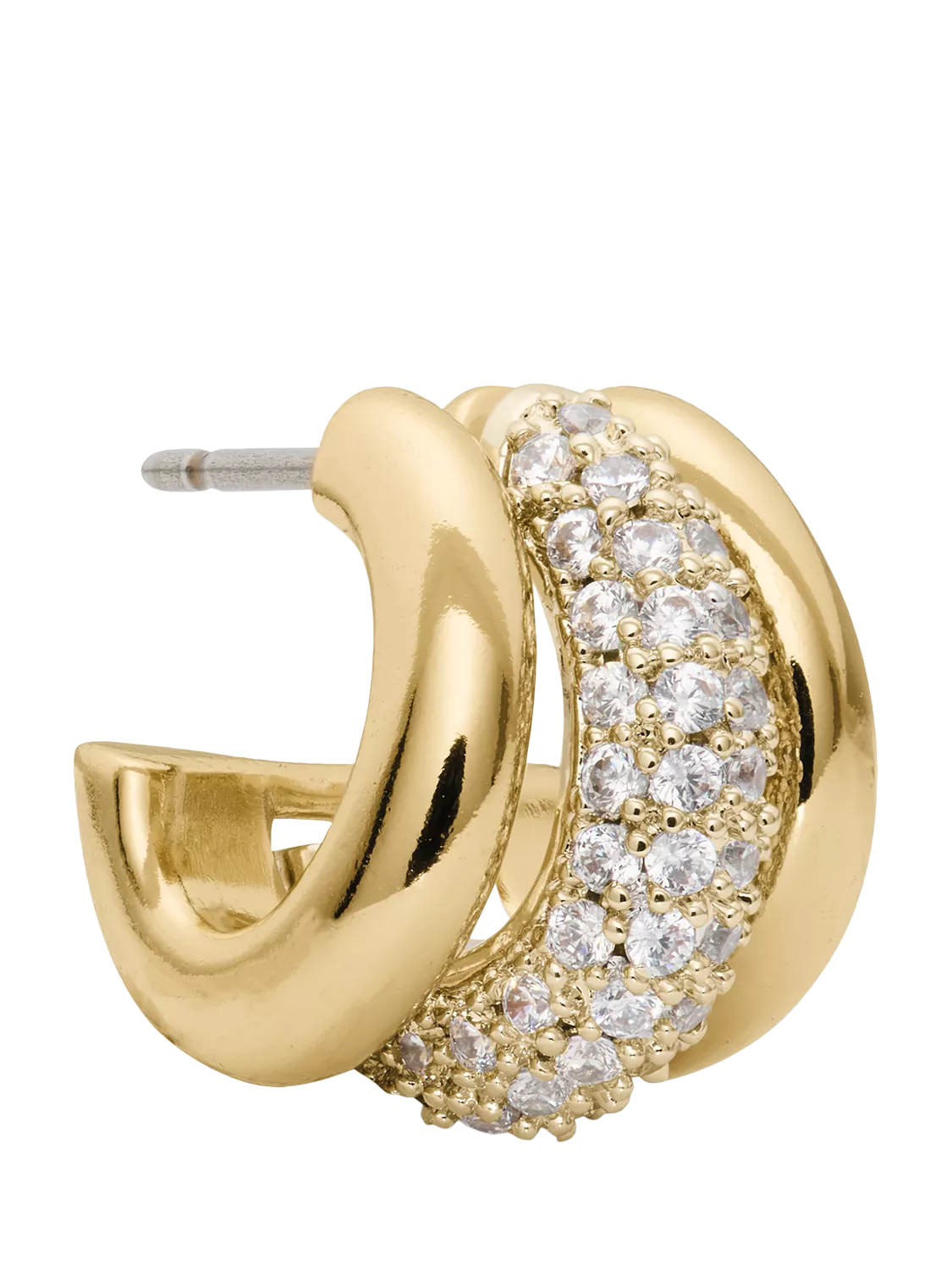 kate spade new york gold huggie earrings with cubic zirconia (British brand)