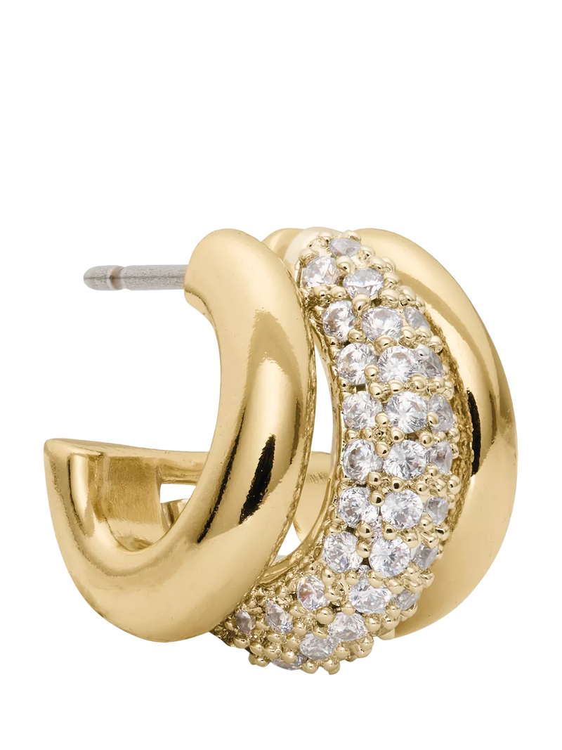 kate spade new york gold huggie earrings with cubic zirconia (British brand)