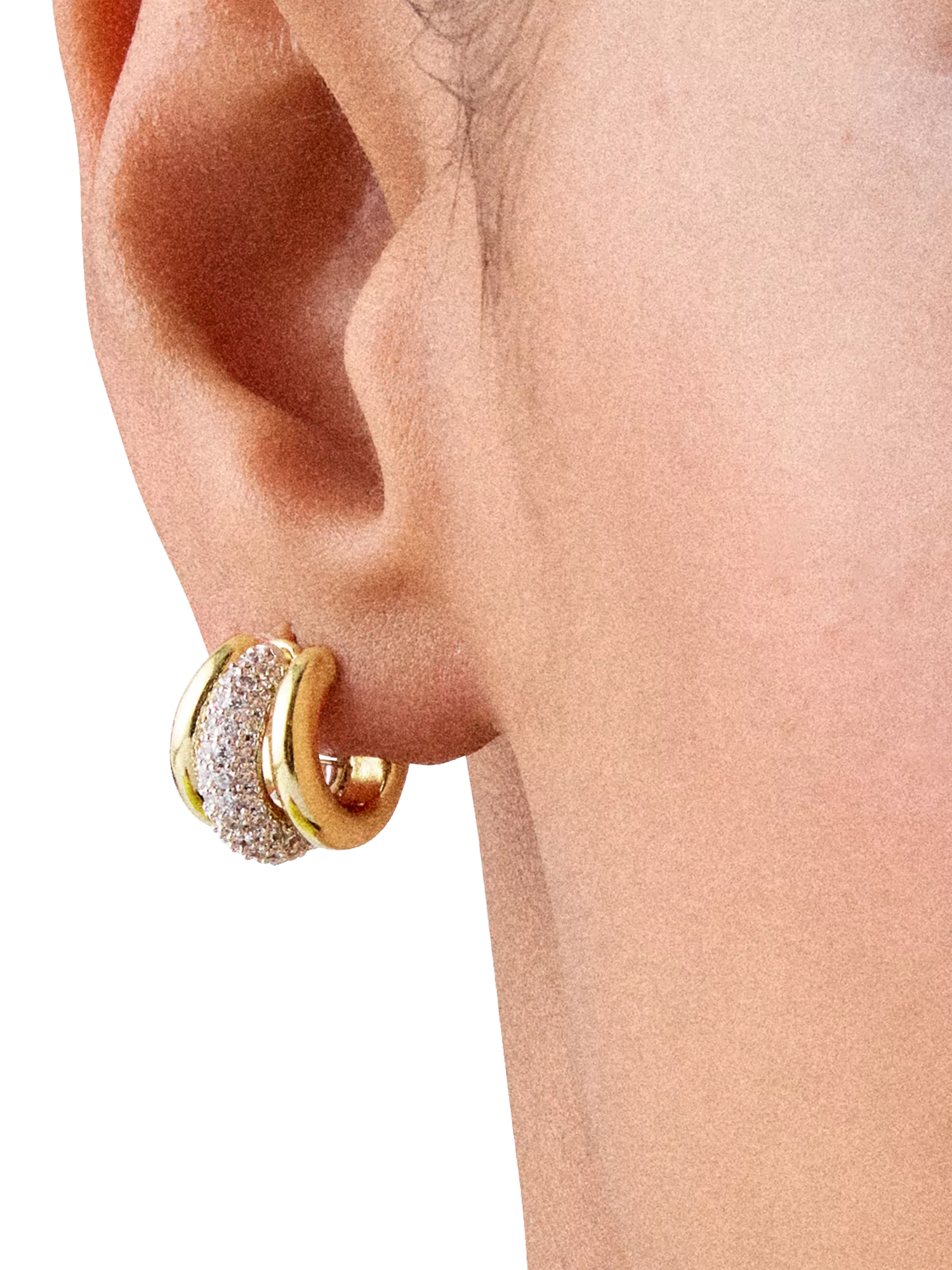 kate spade new york gold huggie earrings with cubic zirconia (British brand)