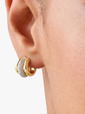 kate spade new york gold huggie earrings with cubic zirconia (British brand)