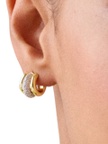 kate spade new york gold huggie earrings with cubic zirconia (British brand)
