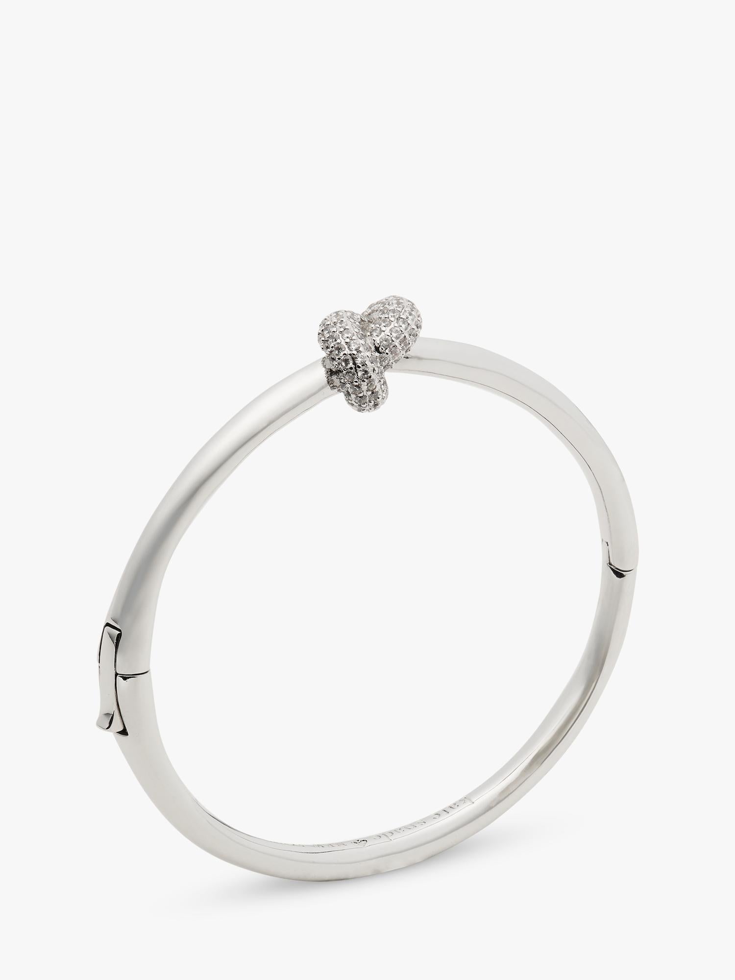 kate spade new york sailors knot bangle silver toned cubic zirconia 6.27cm, UK version