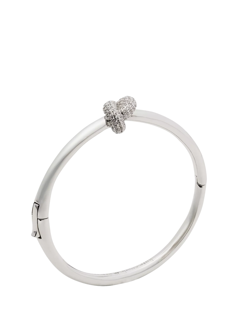 kate spade new york sailors knot bangle silver toned cubic zirconia 6.27cm, UK version