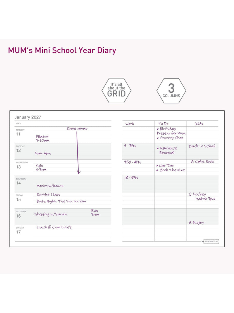 MUM's Office diary Cobalt mini size, imported from the UK