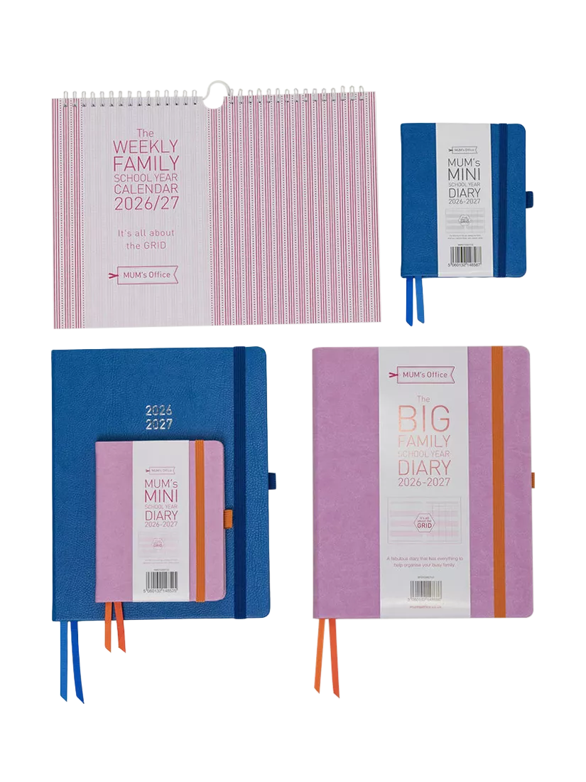 MUM's Office family diary blue 2026-27 (British brand)