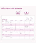 MUM's Office weekly family school year calendar A4 pink (British brand)