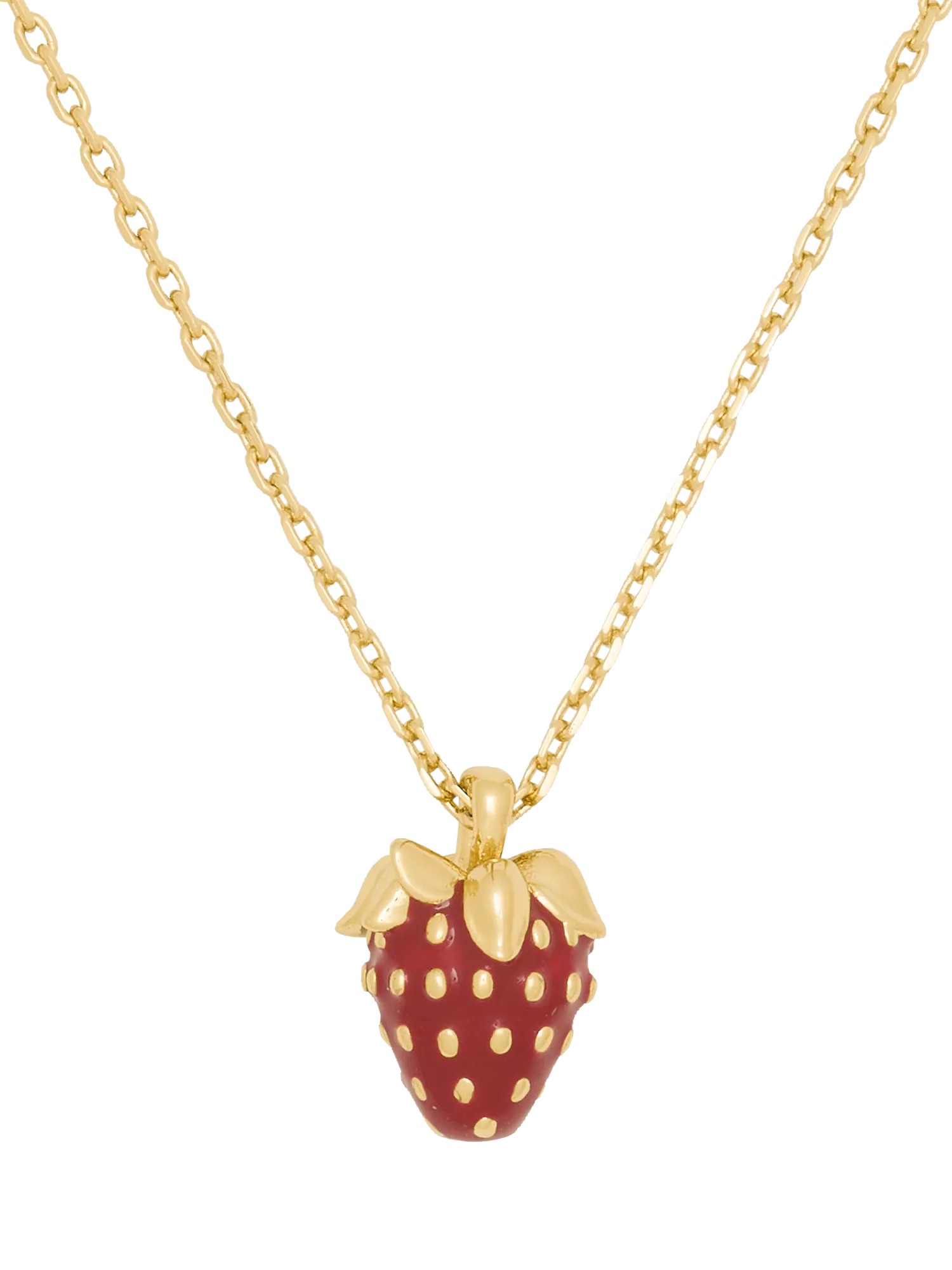 kate spade new york red strawberry pendant necklace, imported from the UK