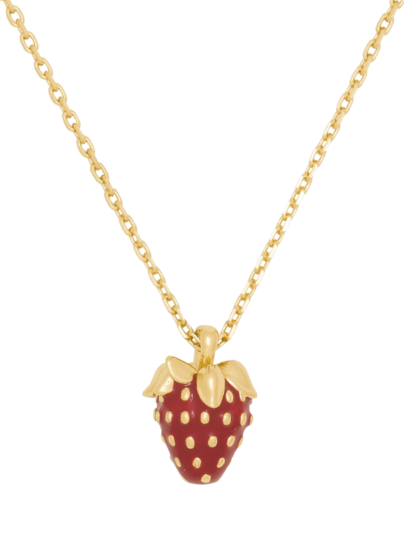 kate spade new york red strawberry pendant necklace, imported from the UK