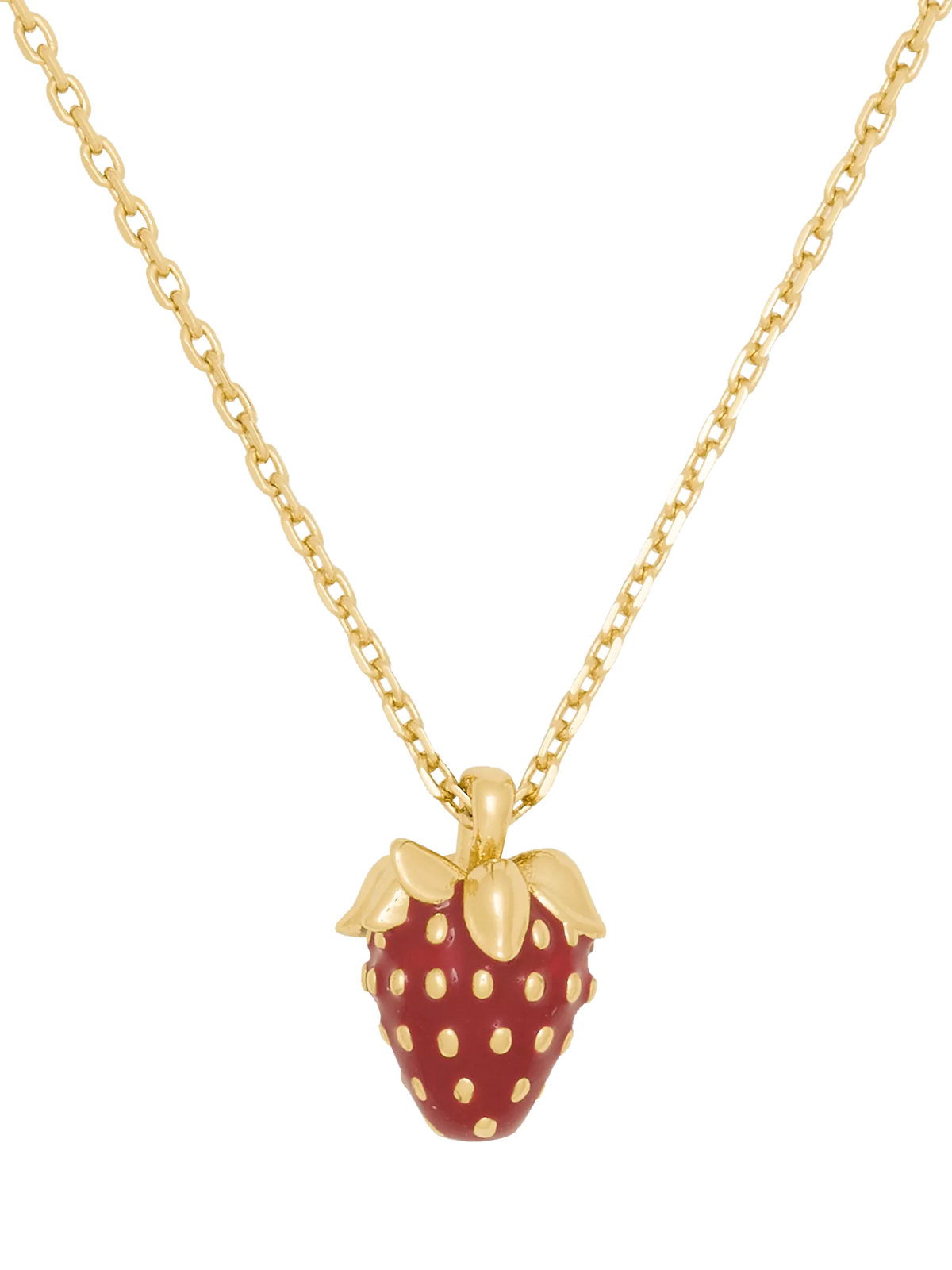 kate spade new york red strawberry pendant necklace, imported from the UK