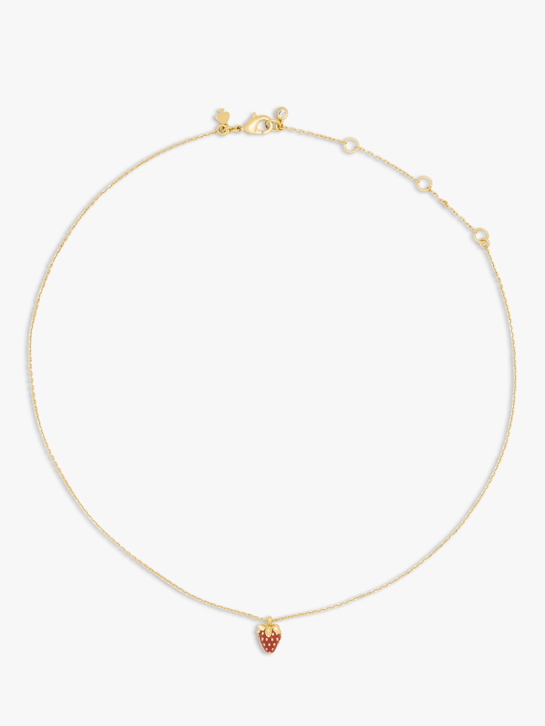 kate spade new york red strawberry pendant necklace, imported from the UK