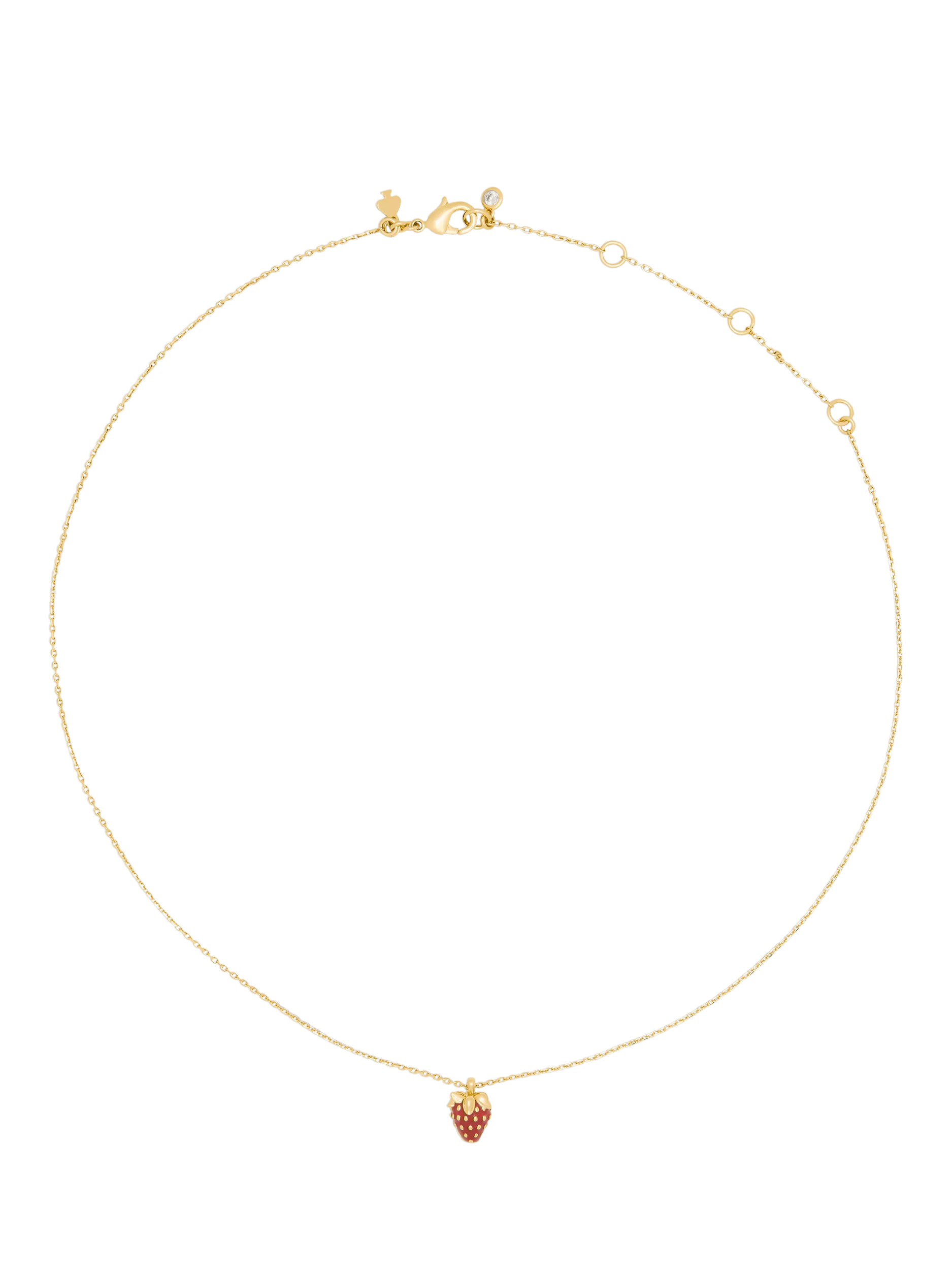 kate spade new york red strawberry pendant necklace, imported from the UK