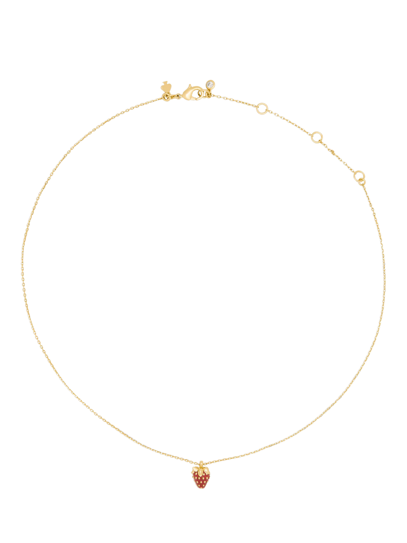 kate spade new york red strawberry pendant necklace, imported from the UK