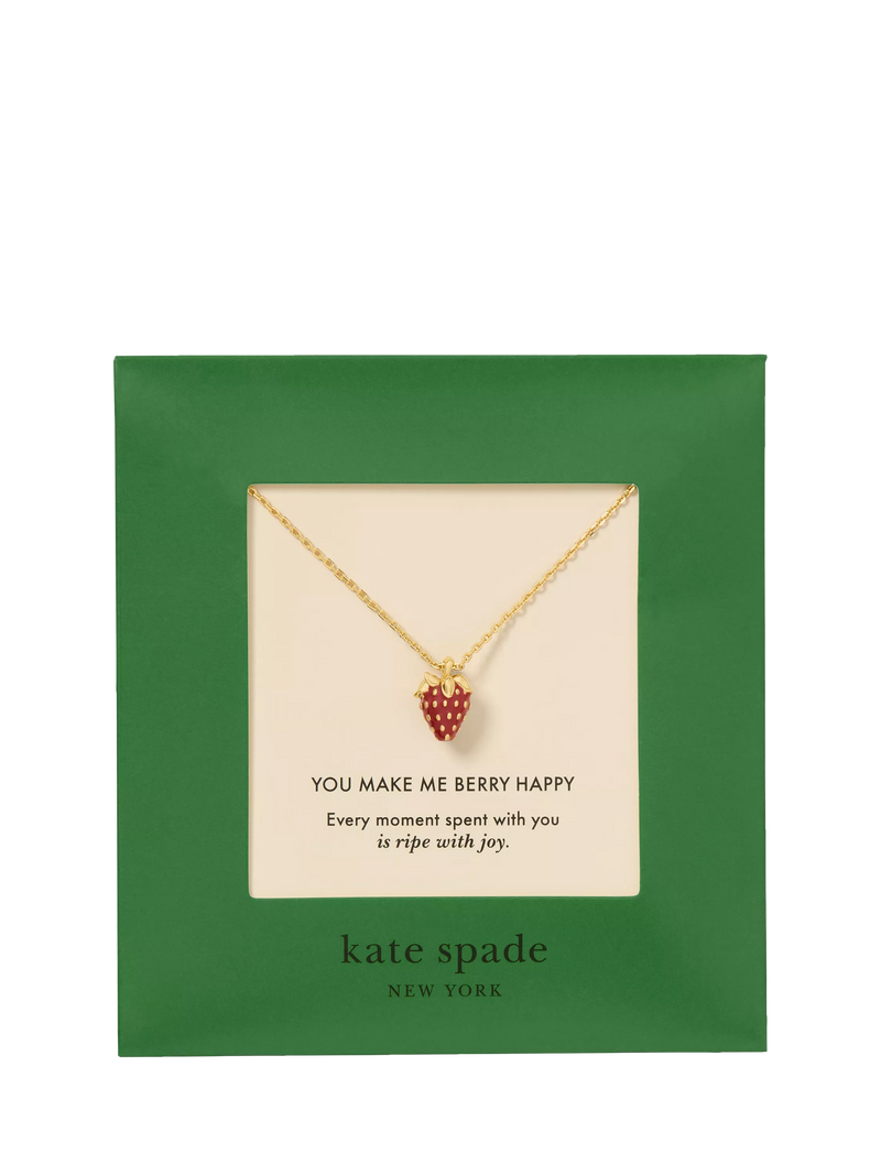 kate spade new york red strawberry pendant necklace, imported from the UK