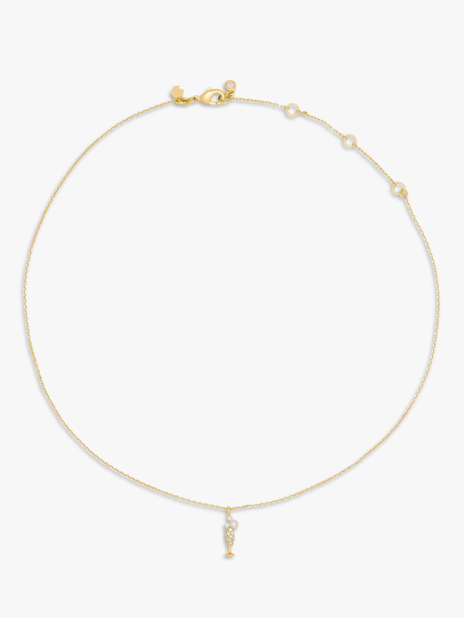 kate spade new york champagne pendant necklace 40.6cm, imported from the UK