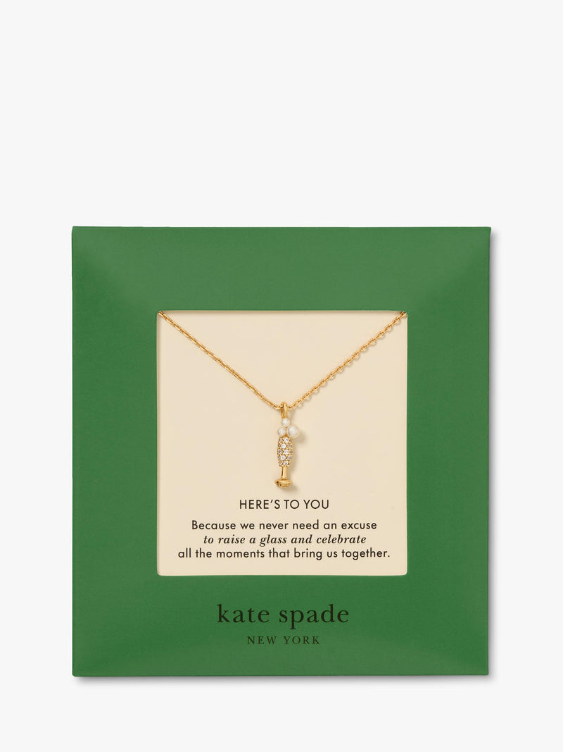kate spade new york champagne pendant necklace 40.6cm, imported from the UK