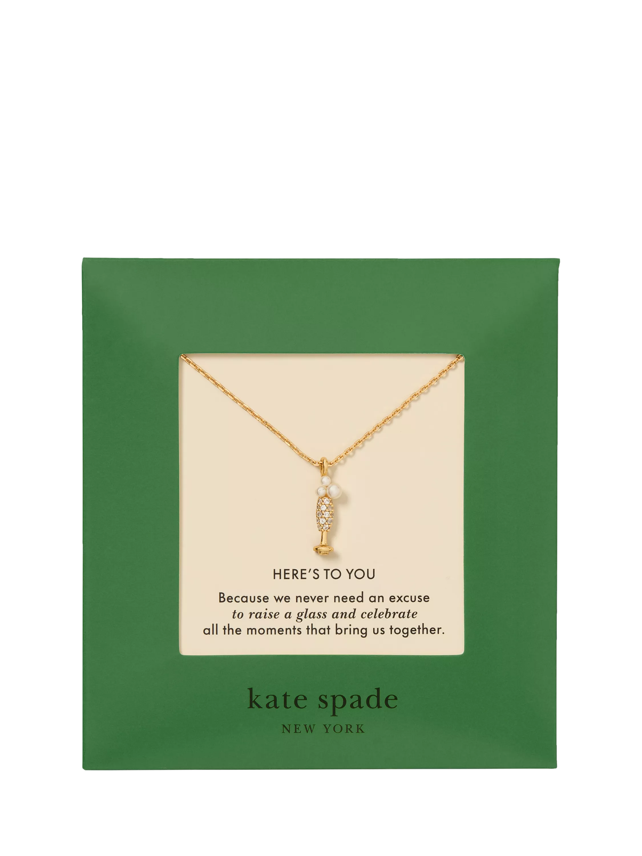 kate spade new york champagne pendant necklace 40.6cm, imported from the UK