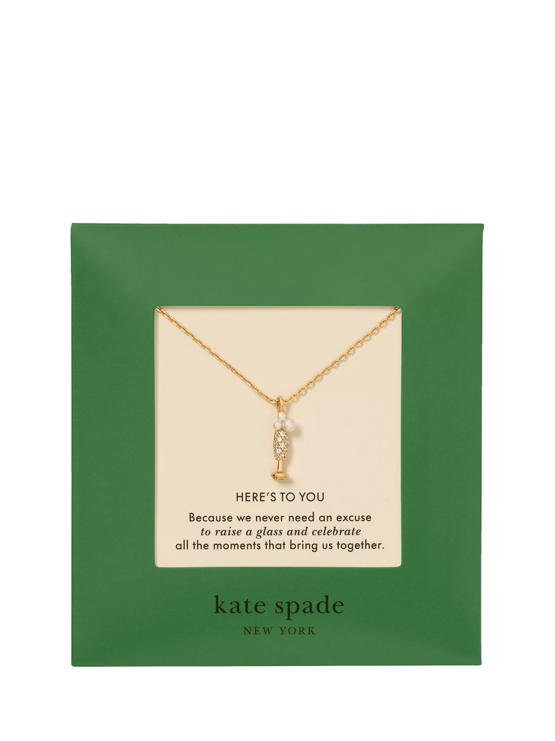 kate spade new york champagne pendant necklace 40.6cm, imported from the UK