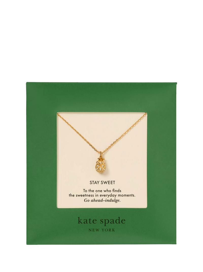 kate spade new york pineapple pendant clear gold, imported from the UK