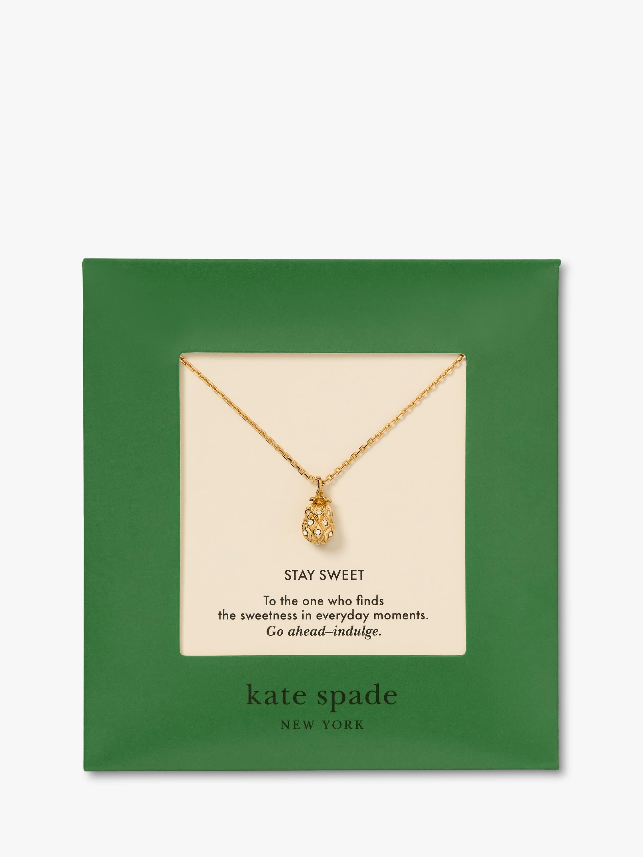 kate spade new york pineapple pendant clear gold, imported from the UK
