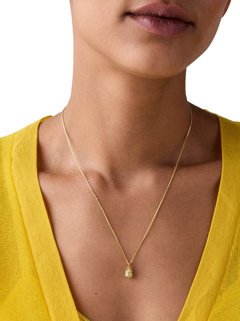 kate spade new york pineapple pendant clear gold, imported from the UK