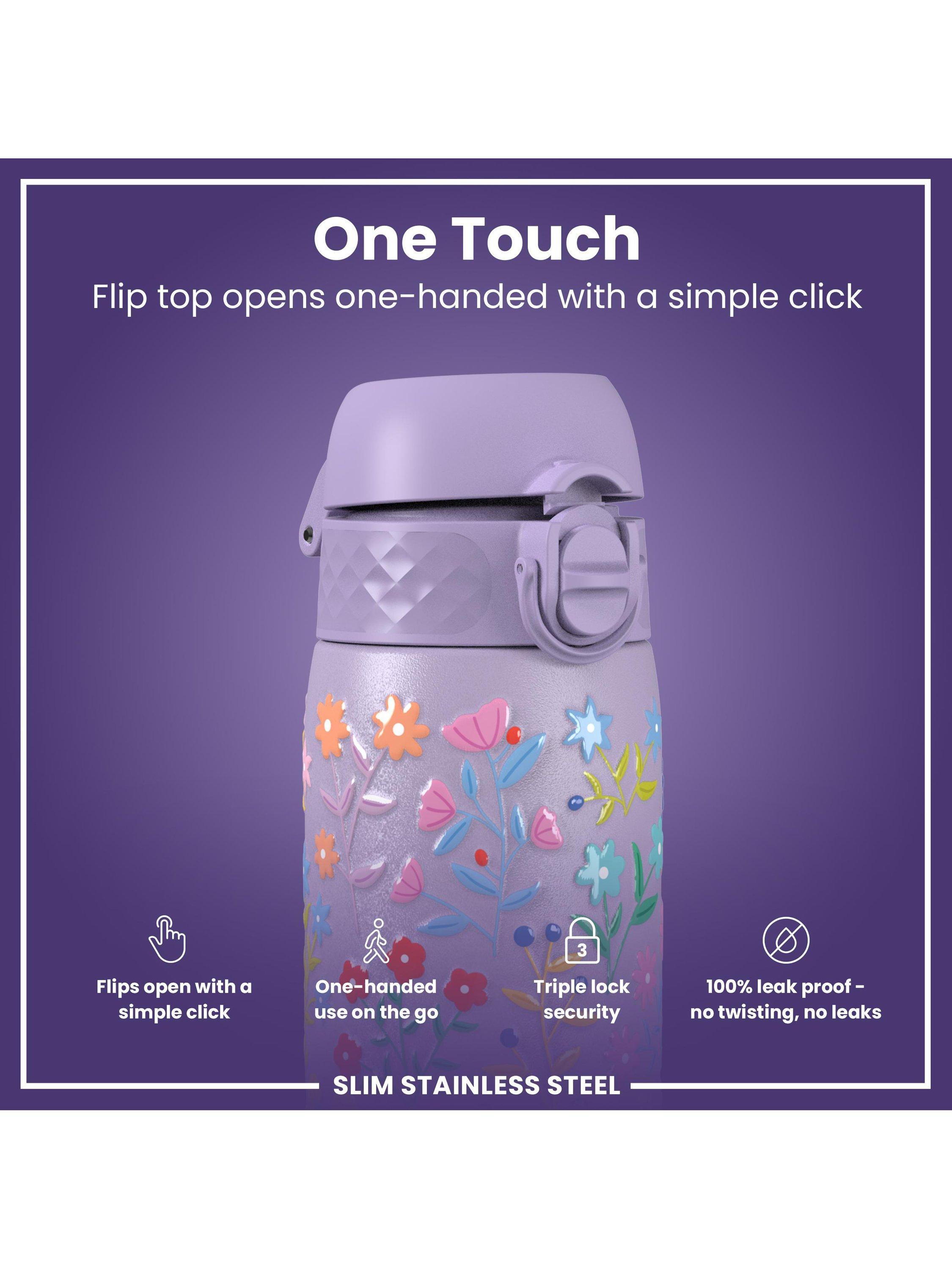 Ion8 drinks bottle purple floral 600ml - British product