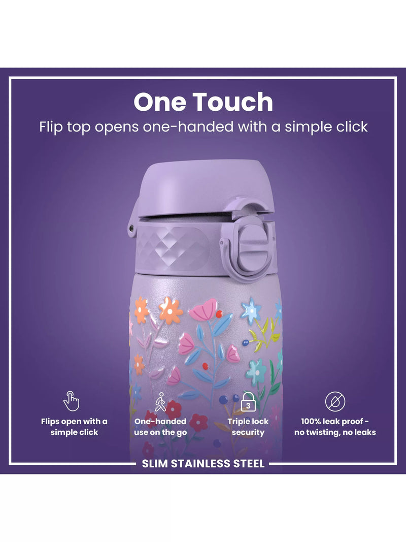 Ion8 drinks bottle purple floral 600ml - British product