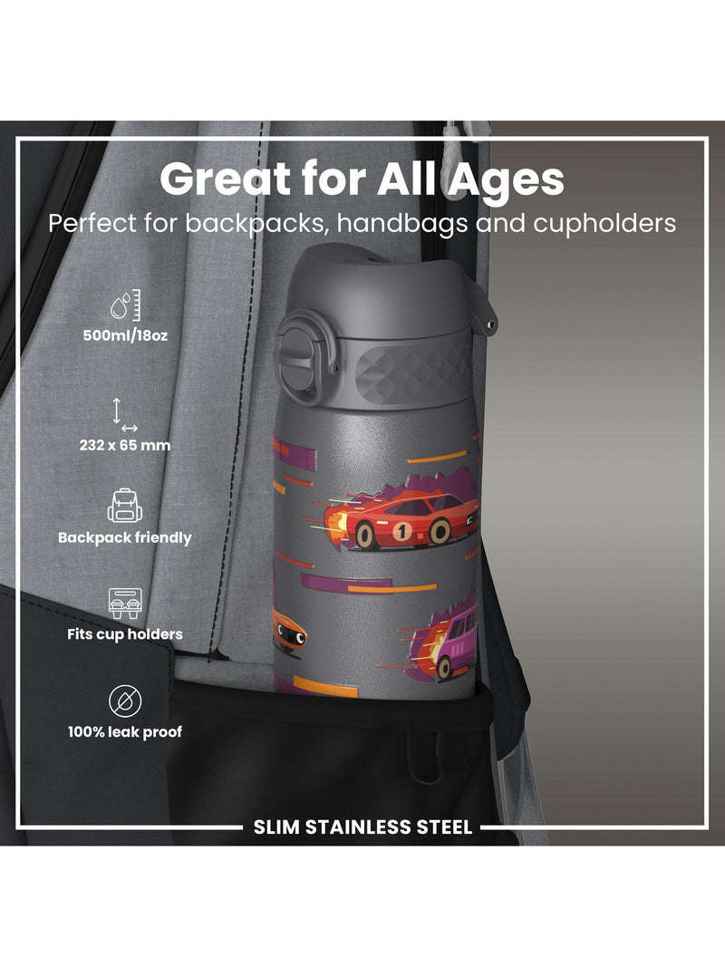 Ion8 stainless steel drinks bottle grey 600ml, imported from the UK