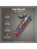 Ion8 stainless steel drinks bottle grey 600ml, imported from the UK