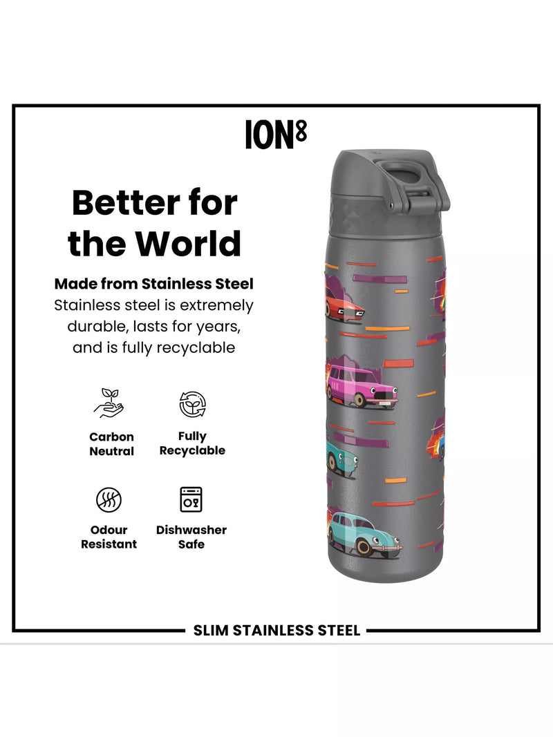 Ion8 stainless steel drinks bottle grey 600ml, imported from the UK