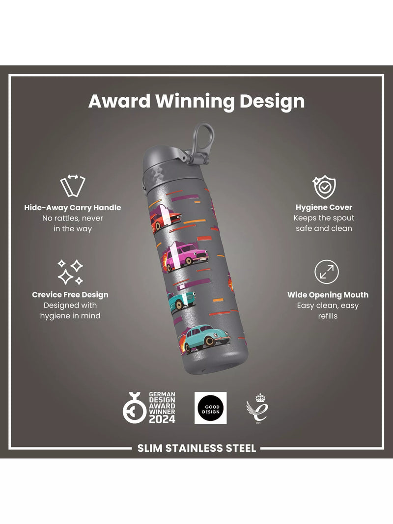 Ion8 stainless steel drinks bottle grey 600ml, imported from the UK