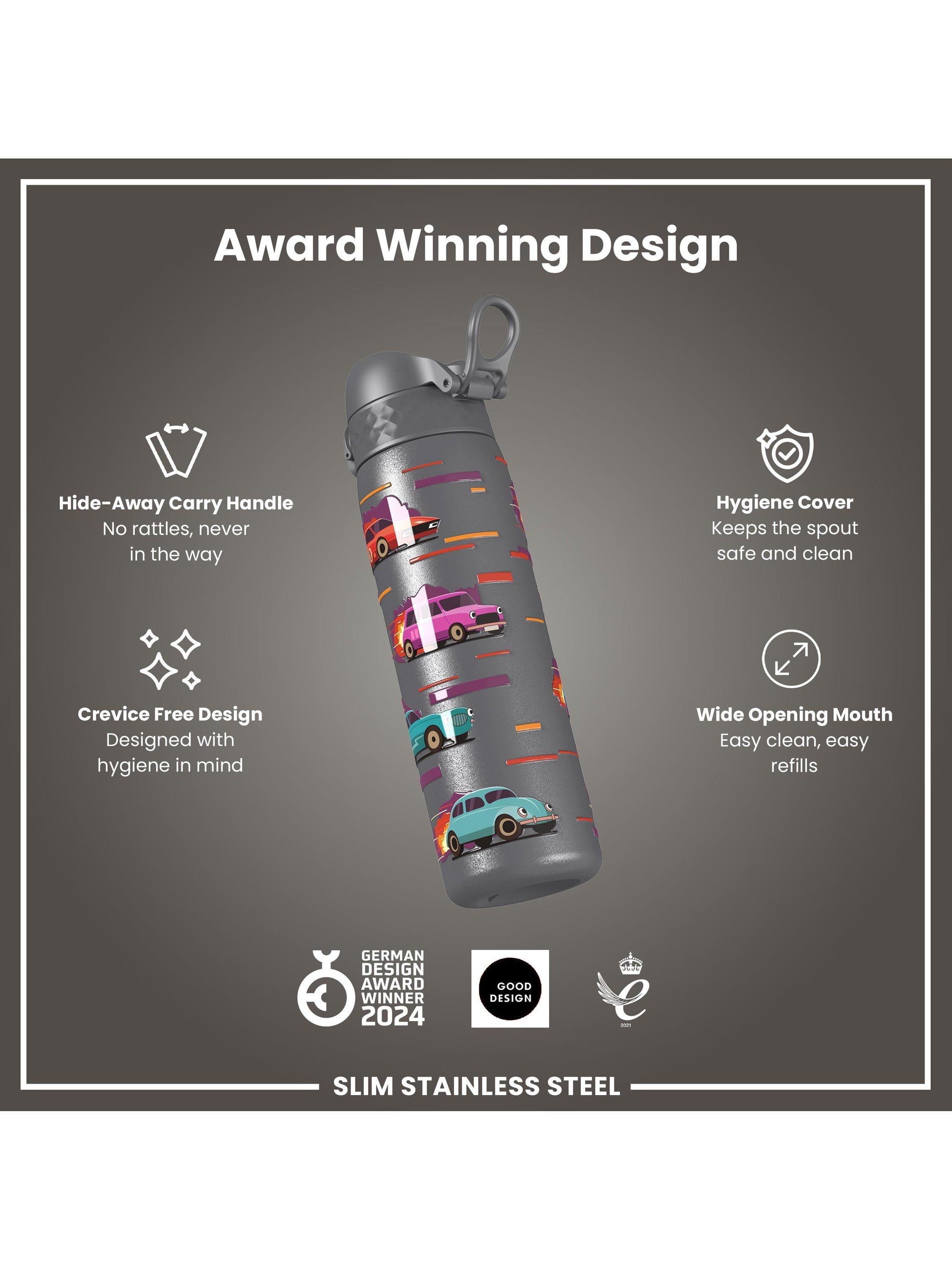 Ion8 stainless steel drinks bottle grey 600ml, imported from the UK