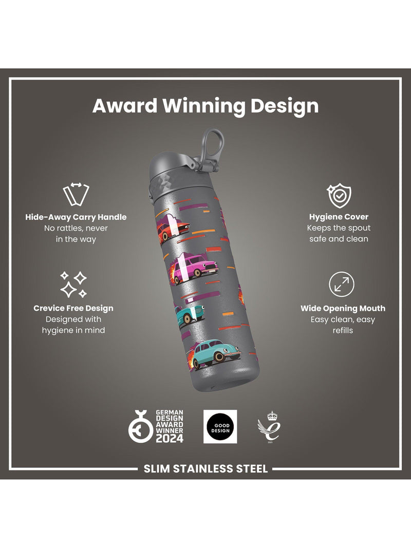 Ion8 stainless steel drinks bottle grey 600ml, imported from the UK