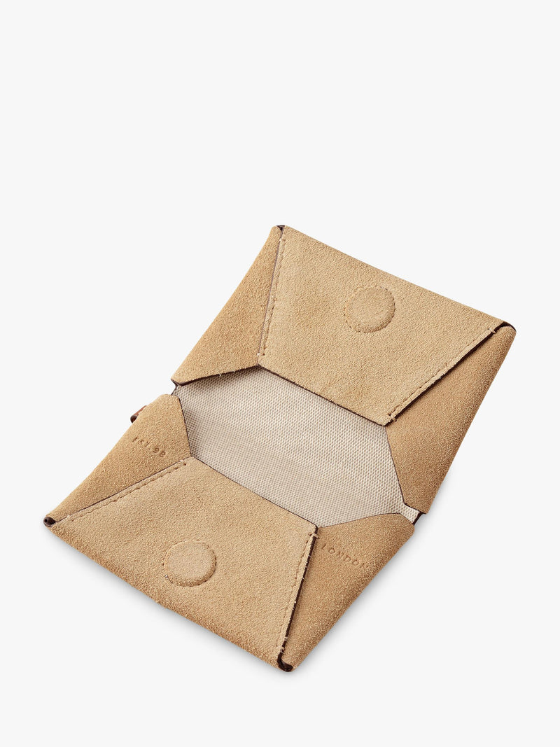 Radley The Connaught suede card holder Sahara, imported from the UK