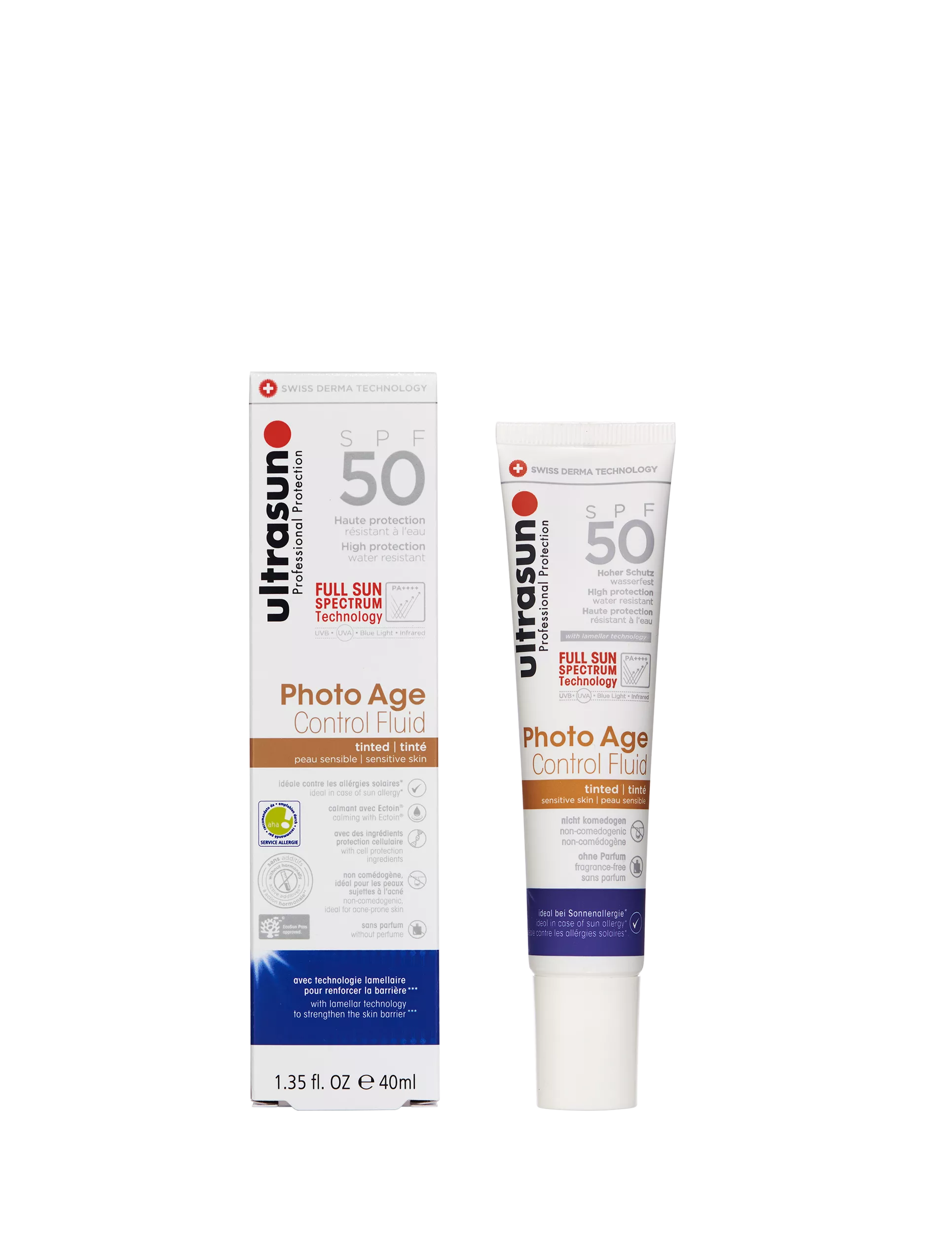 Ultrasun tinted SPF 50 fluid 40ml, imported from the UK