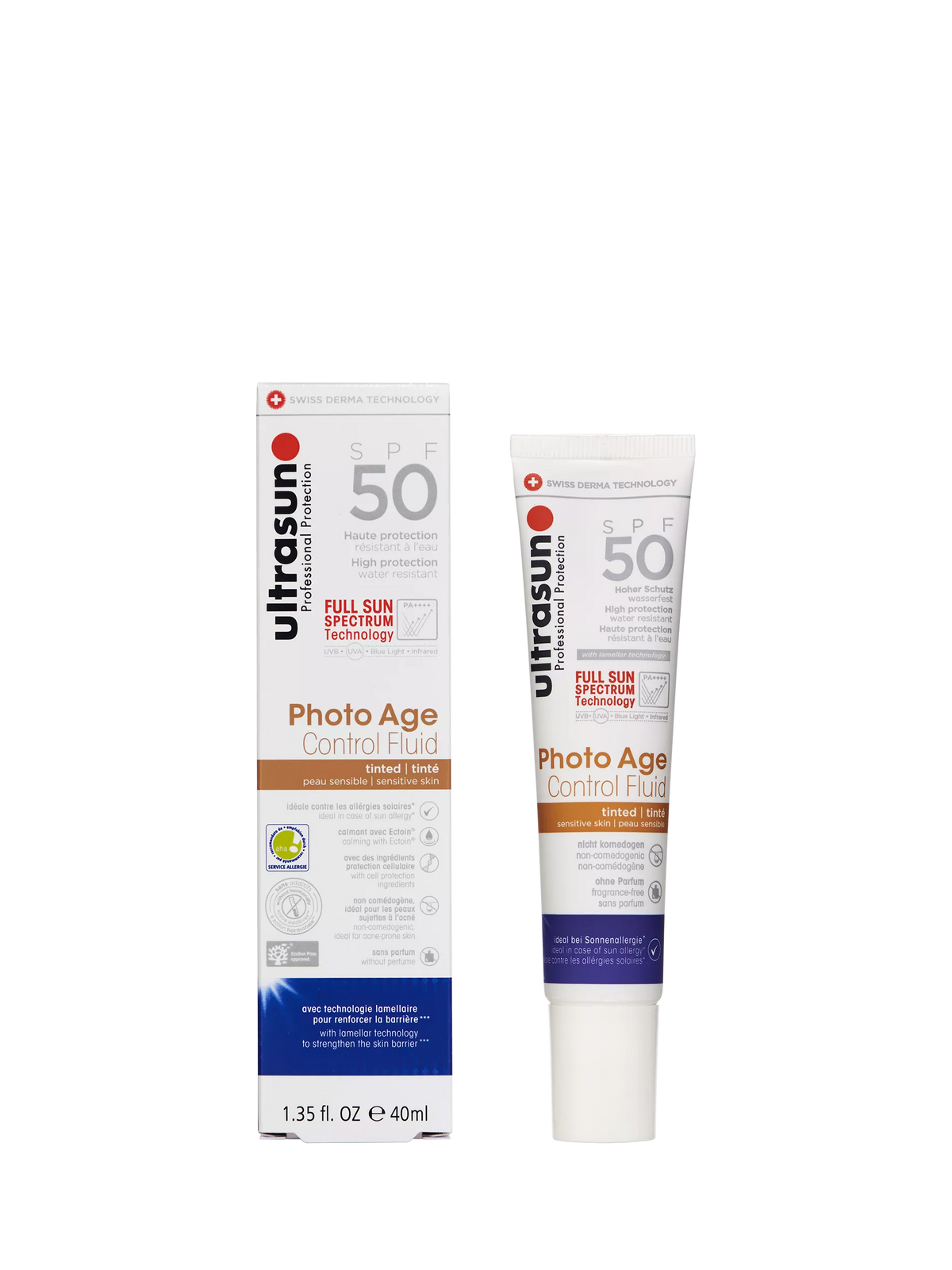 Ultrasun tinted SPF 50 fluid 40ml, imported from the UK