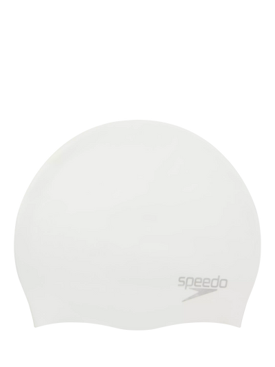 John Lewis Speedo Moulded Silicone Swim Cap White/Silver- Buy online at McGrocer