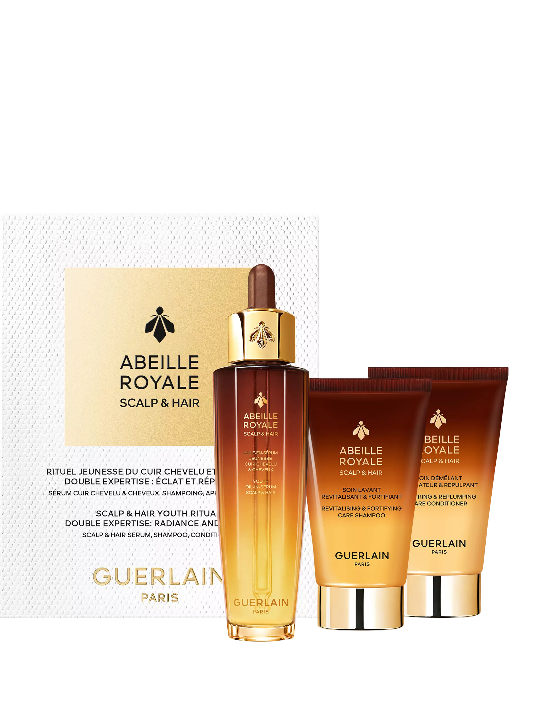 Guerlain Abeille Royale hair care gift set, imported from the UK