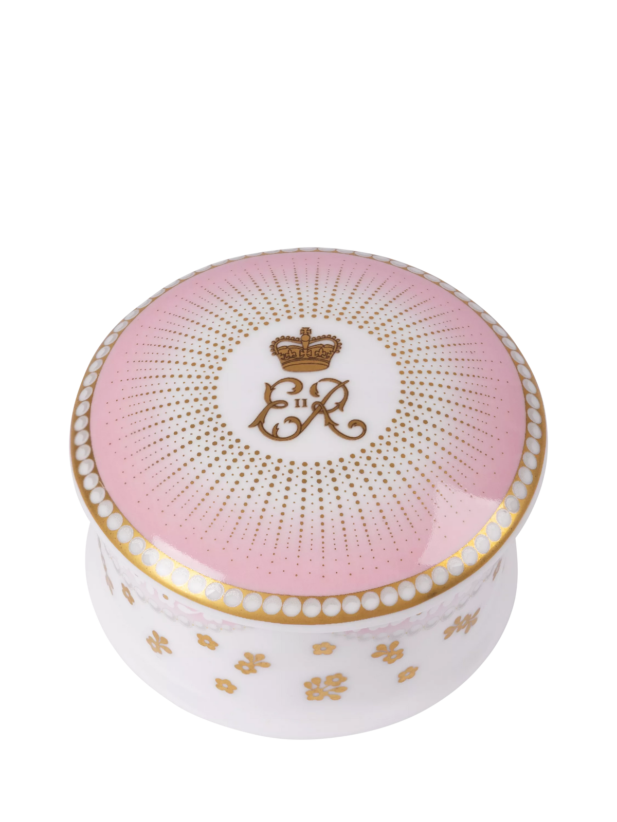 Royal Collection centenary pillbox in pink fine bone china (British brand)
