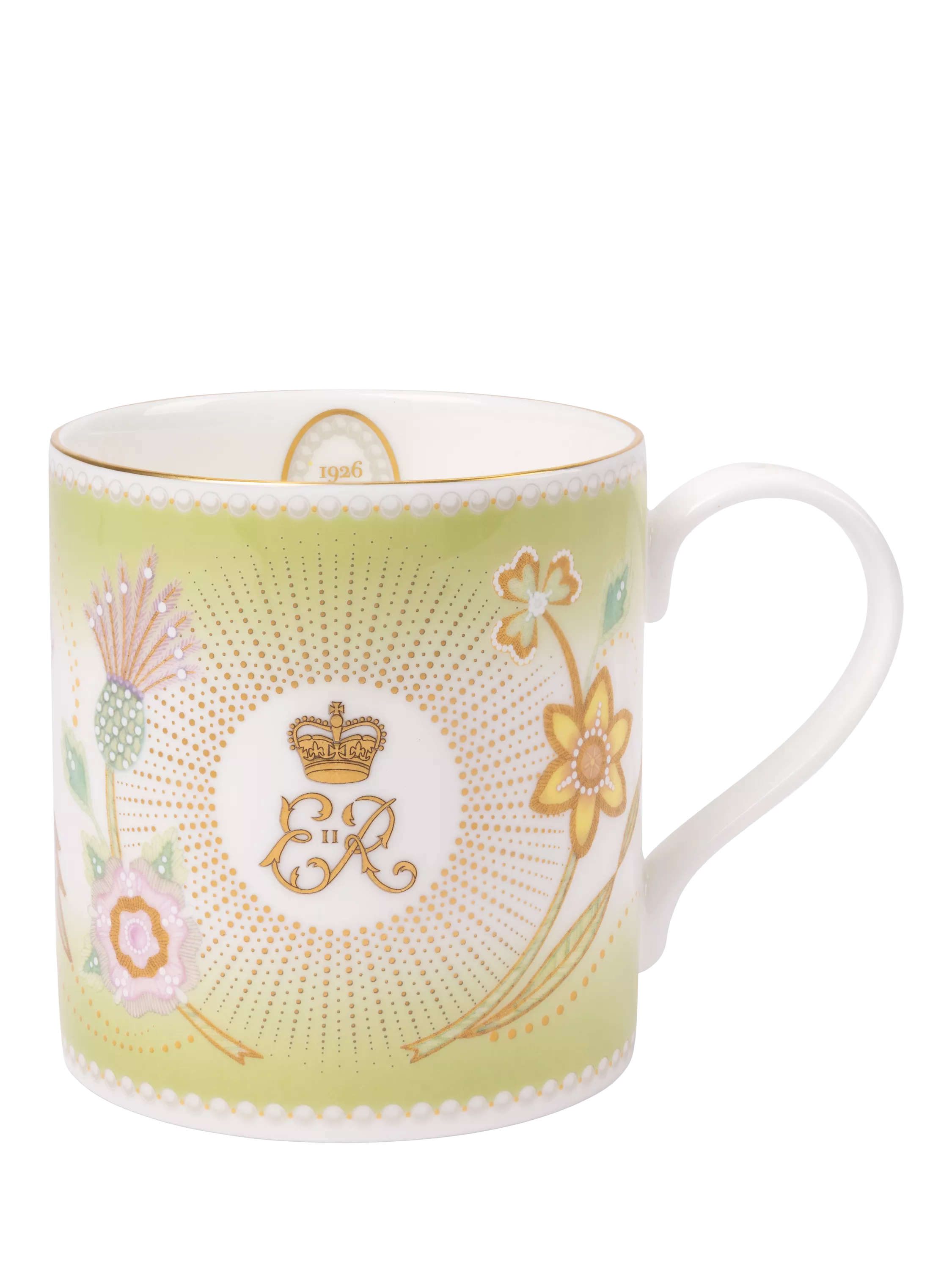 Royal Collection fine bone china mug green 350ml, imported from the UK