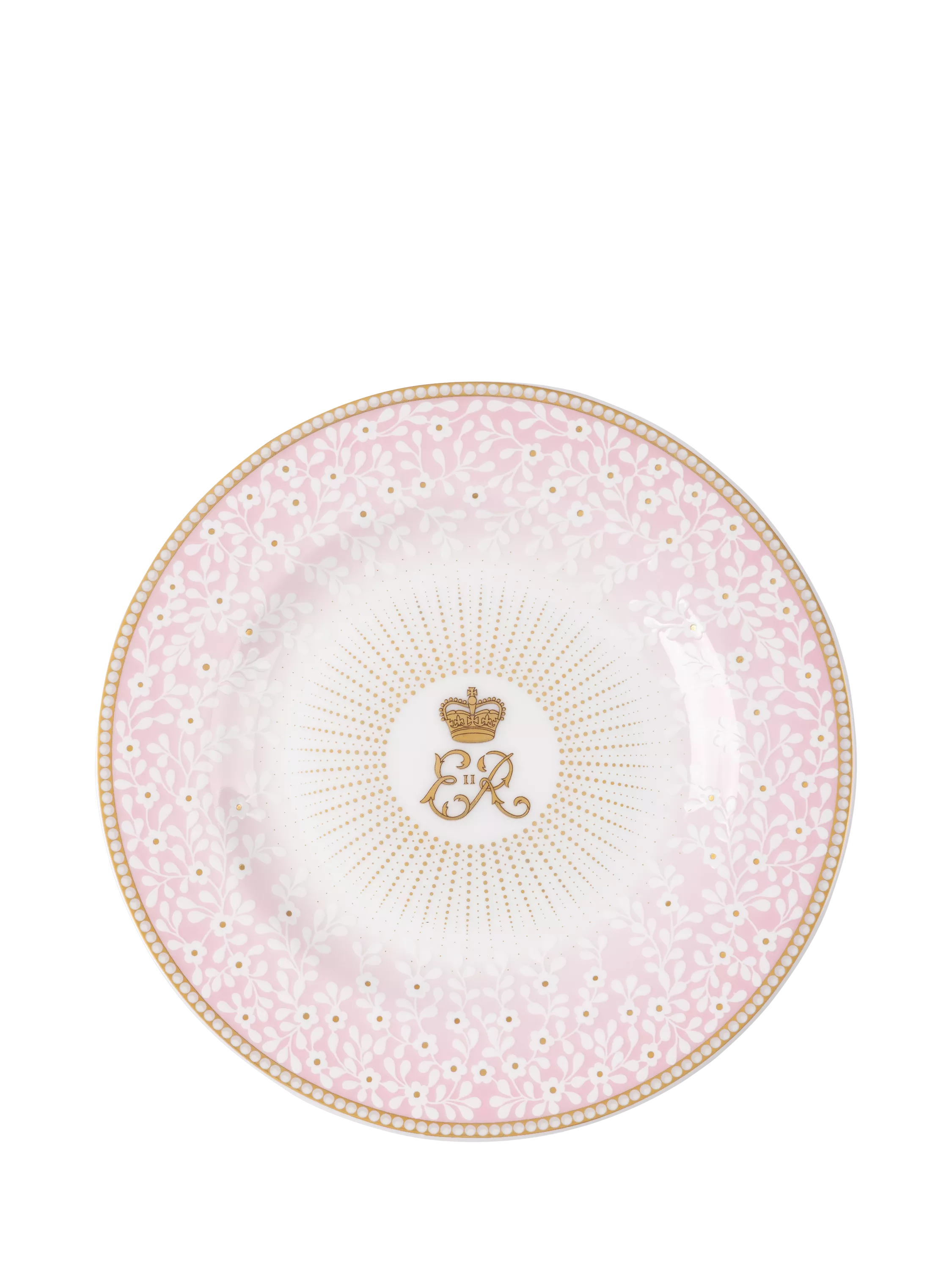 Royal Collection pink fine bone china side plate, imported from the UK