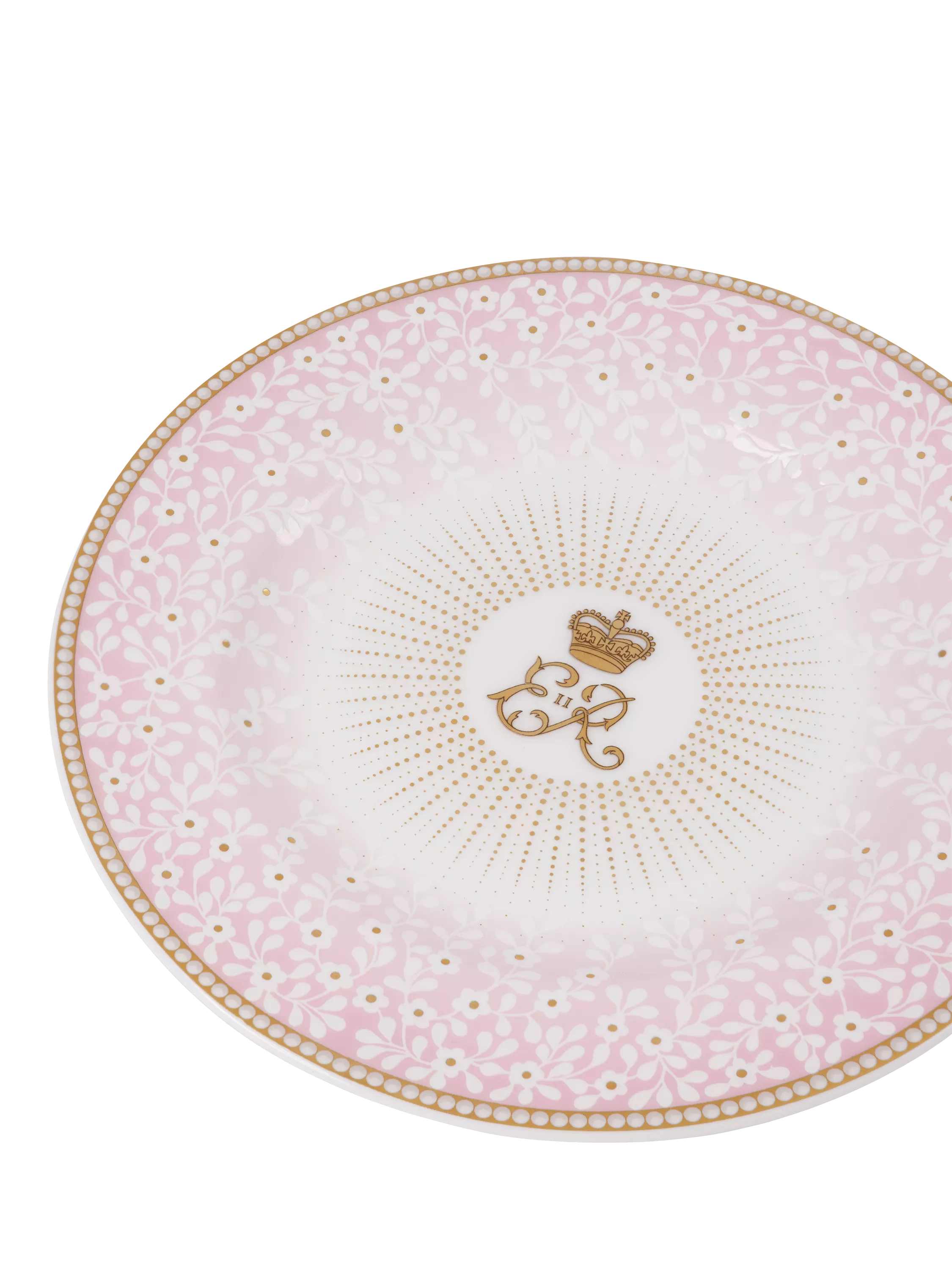 Royal Collection pink fine bone china side plate, imported from the UK