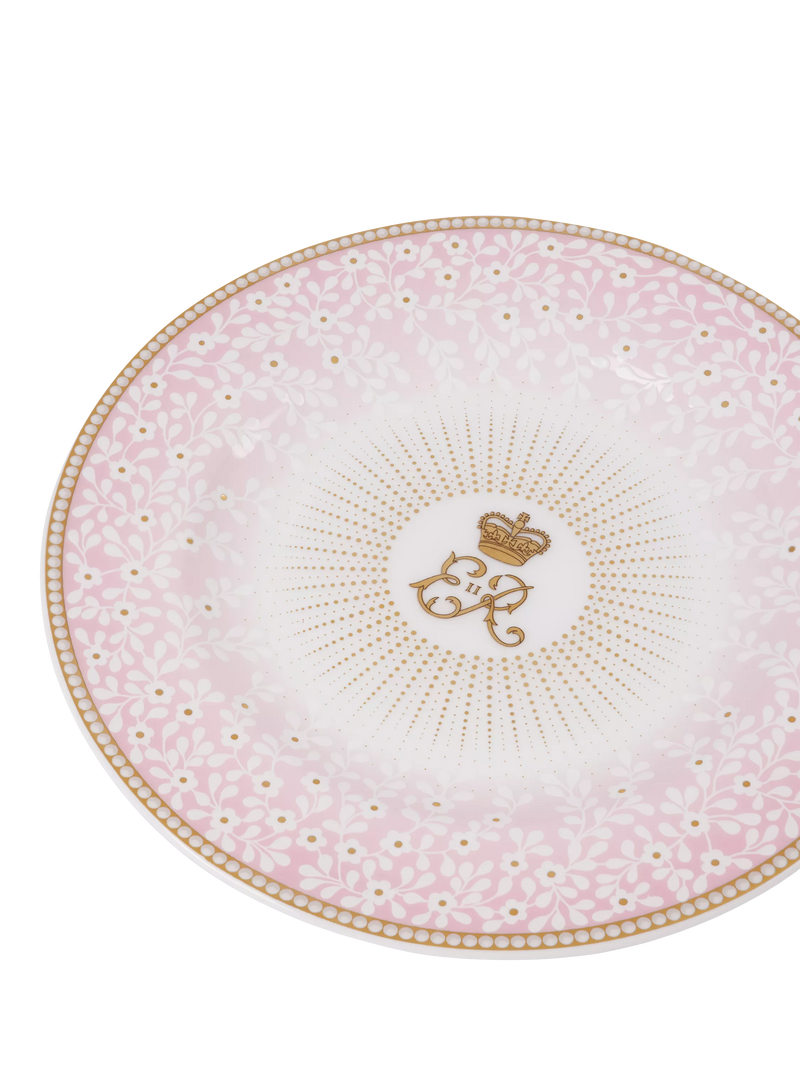 Royal Collection pink fine bone china side plate, imported from the UK