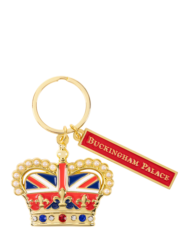 Royal Collection Buckingham Palace keyring with crown and Union Flag - British product