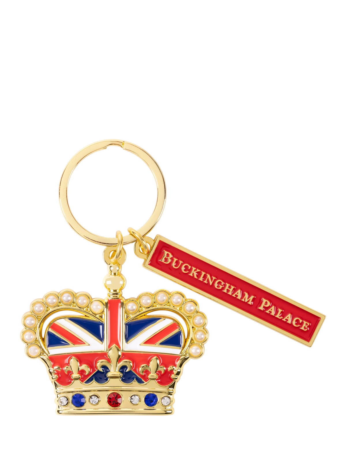 Royal Collection Buckingham Palace keyring with crown and Union Flag - British product