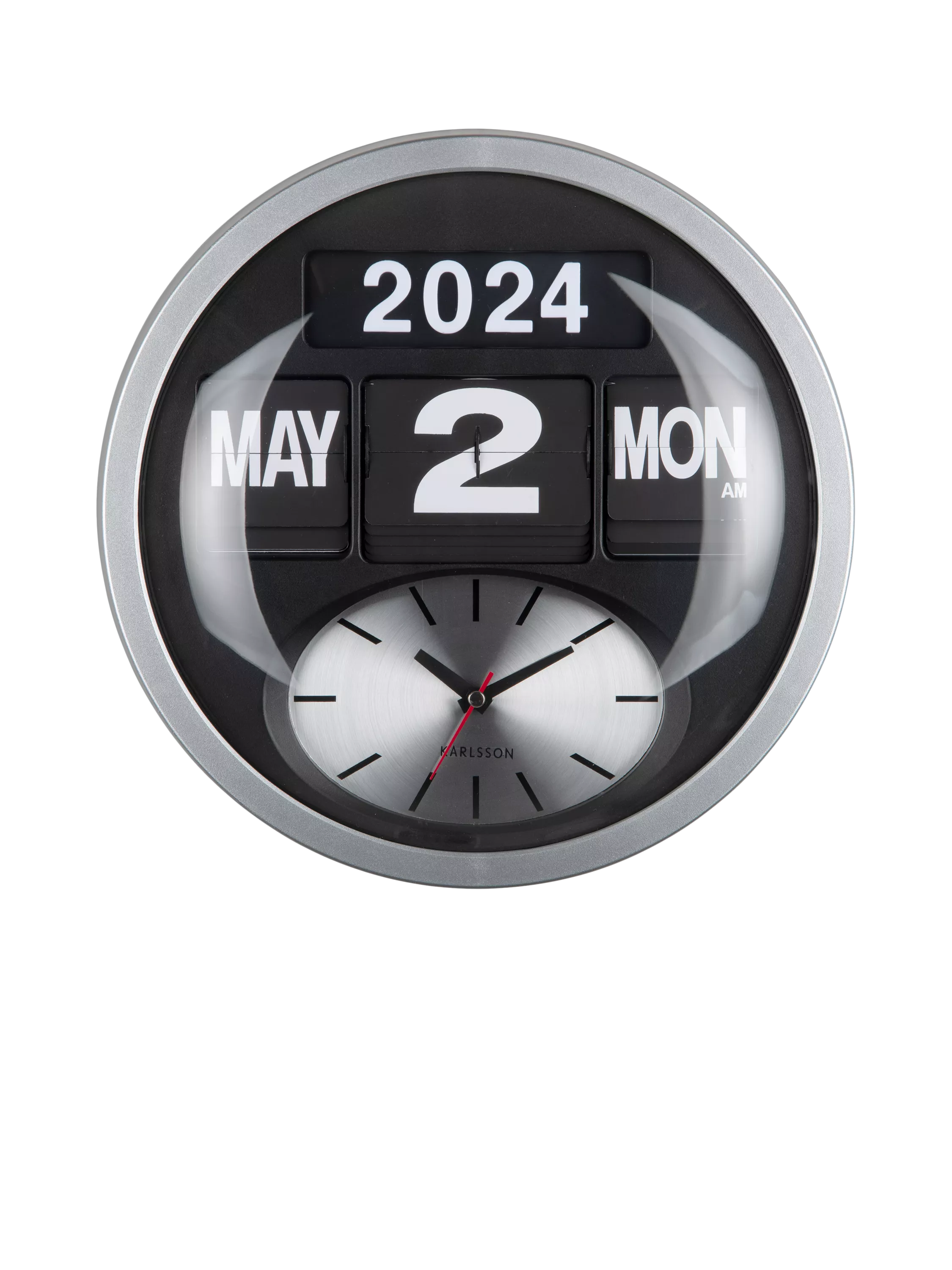Karlsson Round Flip Analogue Wall Clock, 32cm