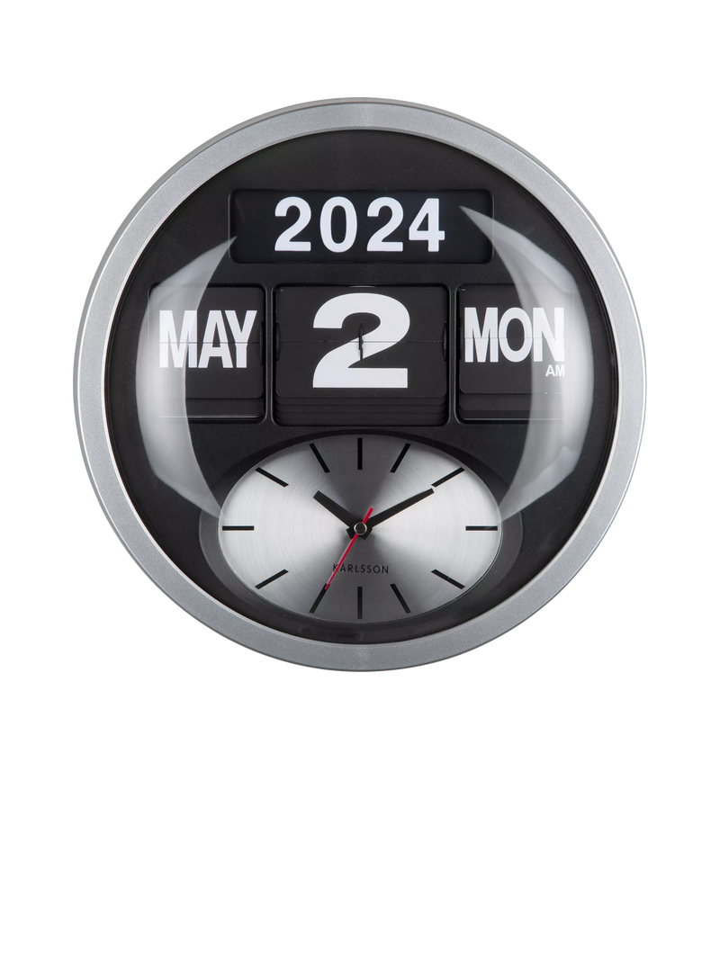 Karlsson Round Flip Analogue Wall Clock, 32cm