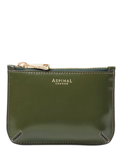 John Lewis Aspinal of London Small Ella Leather Pouch, Moss Green- Buy online at McGrocer