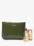 Aspinal of London Small Ella Leather Pouch in moss green, UK version