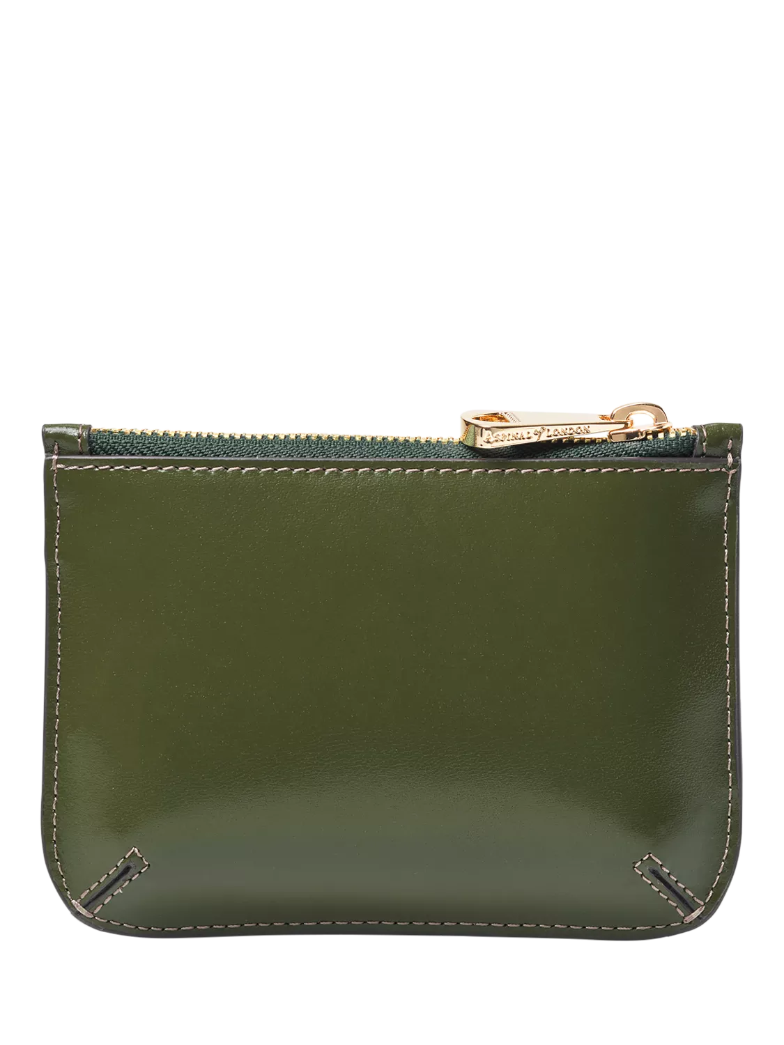 Aspinal of London Small Ella Leather Pouch in moss green, UK version